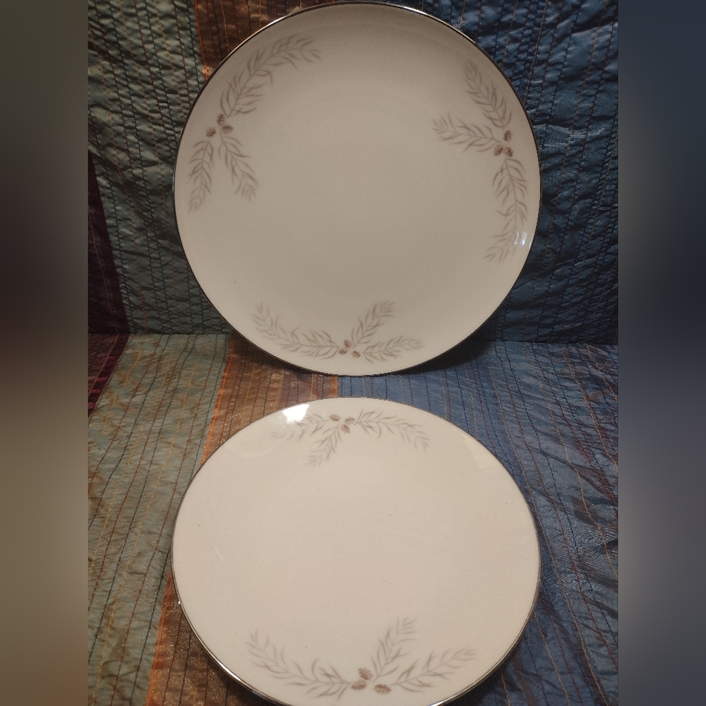Franciscan Porcelain Dinner and Salad plate Set "Snow Pine" Pattern
